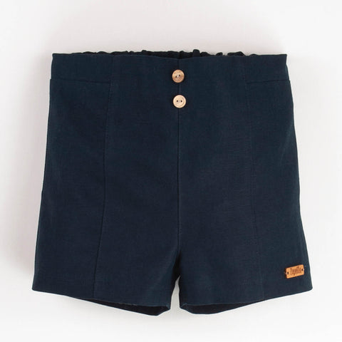 Popelin Navy Blue Shorts
