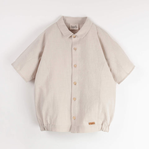 Popelin Sand Shirt With Side Panel
