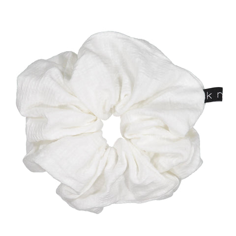 Knot Hairbands Vintage Tee Scrunchie // White