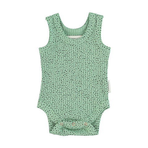 Piupiuchick Sleeveless Bodysuit | Green  W/ Black Dots