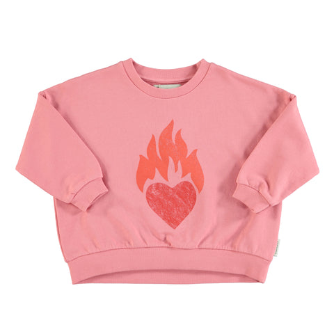 Piupiuchick Sweatshirt | Pink W/ Heart Print