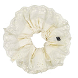 Knot Hairbands Eyelet Scrunchie // Crème