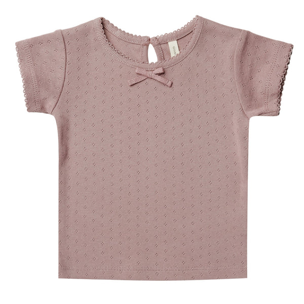 Quincy Mae Pointelle Tee | Lilac