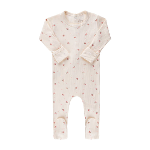 Ely’s & Co Ribbed Cotton - Tulip - Pink/Cream - Footie