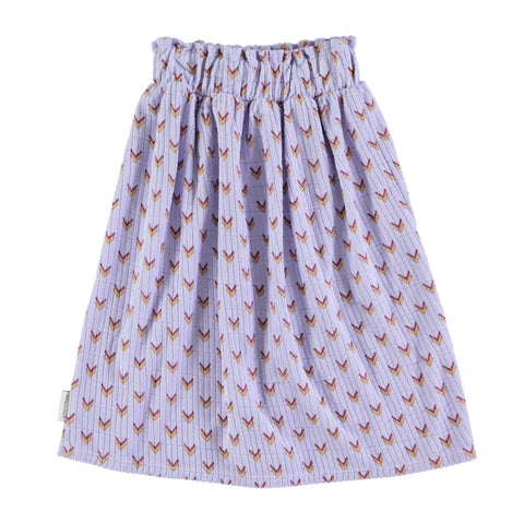 Piupiuchick Long terry cotton skirt | Lilac w/ multicolor arrows