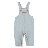 Piupiuchick Baby Dungarees Ecru W/ Indigo Stripes
