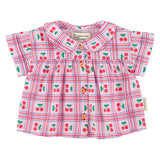 Piupiuchick Peter Pan Collar Shirt Lilac W/ Cherries Allover
