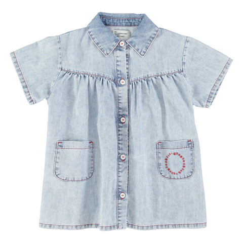 Piupiuchick Knee-Lenght Dress Blue Light Denim