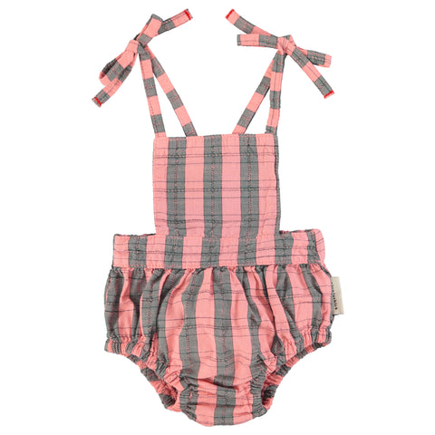 Piupiuchick Playsuit Pink & Green Checkered