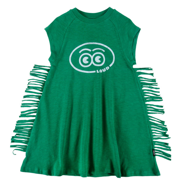 Loud Apparel Belvedere Dress Loose Fit Raglan Green