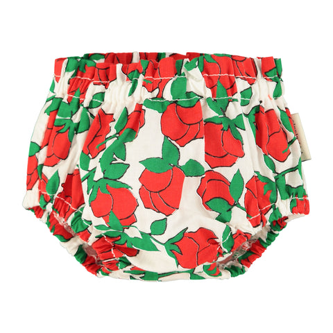 Piupiuchick Baby Bloomers Ecru W/ Red Roses Print
