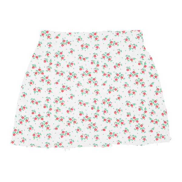 Piupiuchick Knee-Lenght Skirt Ecru W/ Red Flowers Allover