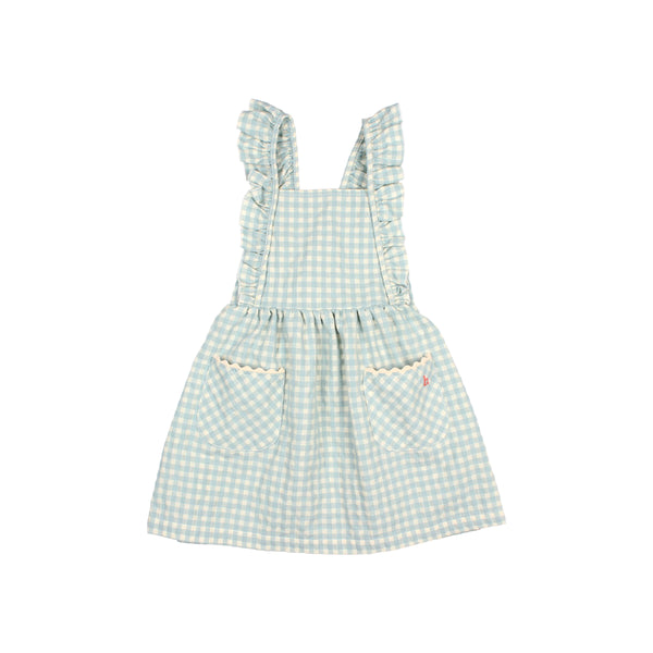 Buho Gingham Dress Aqua