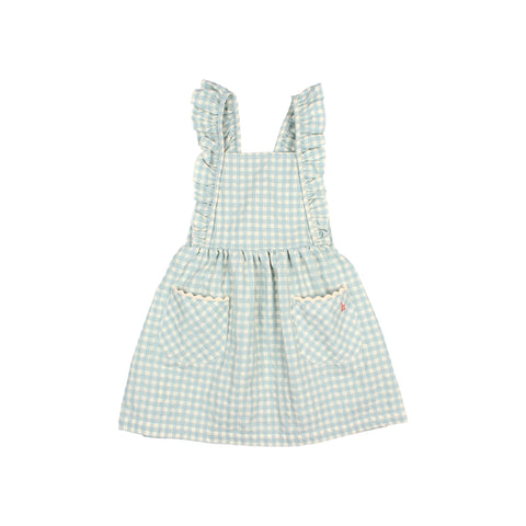 Buho Gingham Dress Aqua