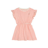 Buho Stripes Dress Coral