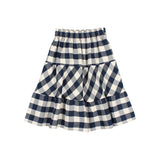Buho Gingham Maxi Skirt Navy