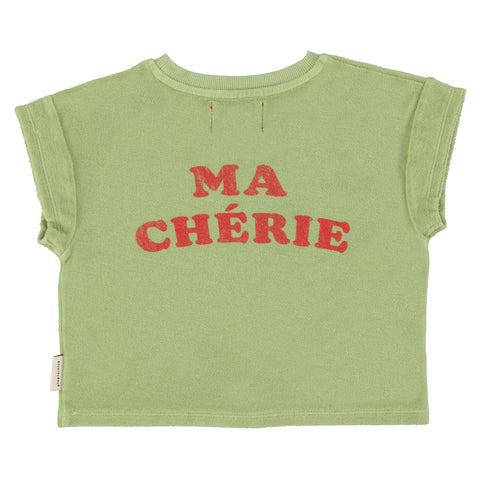 Piupiuchick T'Shirt Light Olive W/ Cherry Print