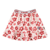 Loud Apparel Notes Mini Skirt Ruffle Flower Aop