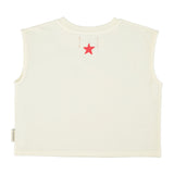 Piupiuchick Sleeveless T´Shirt Ecru W/ Apple Print