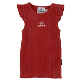Loud Apparel Natura Vest Ruffle Armhole Red