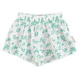 Piupiuchick Shorts Ecru W/ Green Flowers Allover