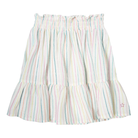 Tocoto Vintage Short Skirt With Multicolor Stripes Off White