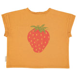 Piupiuchick T'Shirt Camel W/ Strawberry Print