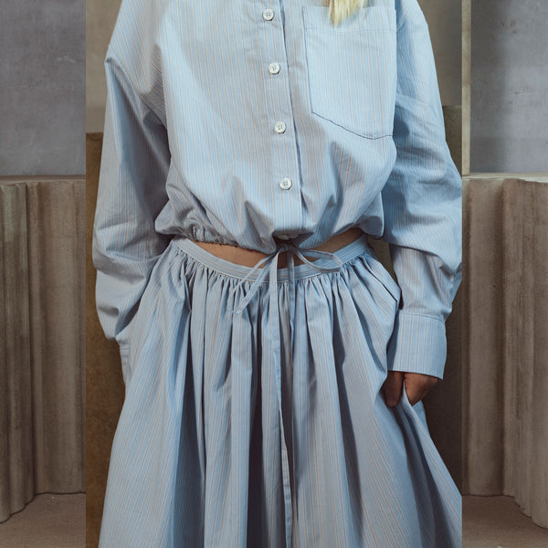 Unlabel Jade Shirt Blue/Milk Stripes