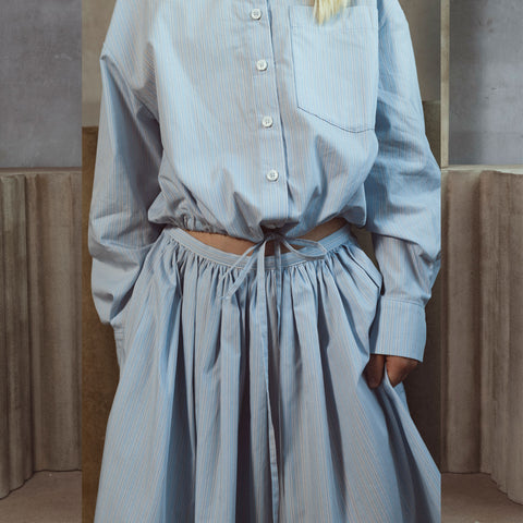 Unlabel Jade Shirt Blue/Milk Stripes