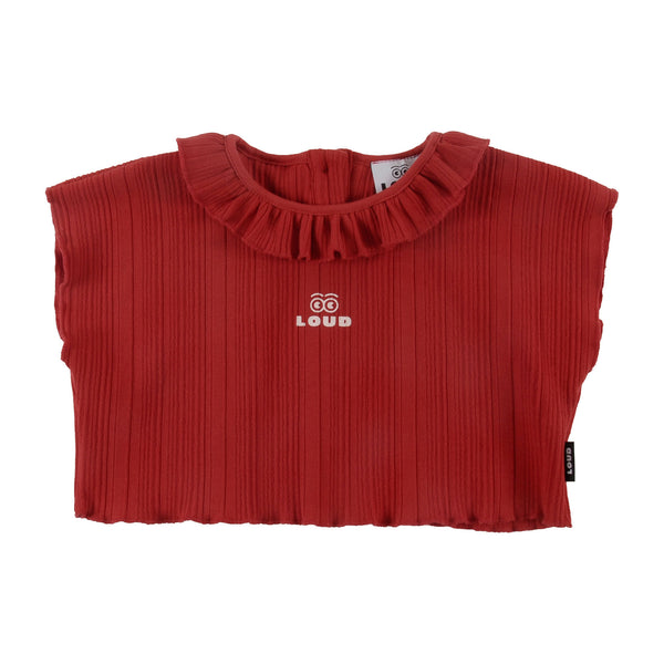 Loud Apparel Grottelle Top Crop Loose Fit Red
