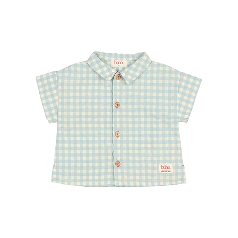 Buho BB Gingham Shirt Aqua