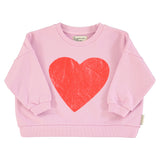 Piupiuchick Sweatshirt Lilac W/ Red Heart Print