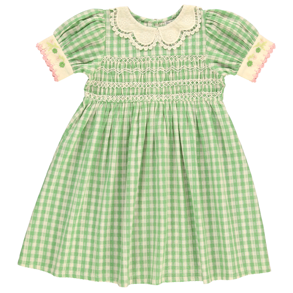 Bebe Organic Tilia Special Dress Green Gingham Bebe Organic Tilia Special Dress Green Gingham