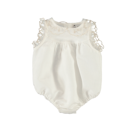 Bebe Organic Lou-Anne Romper Embroidered Tulle