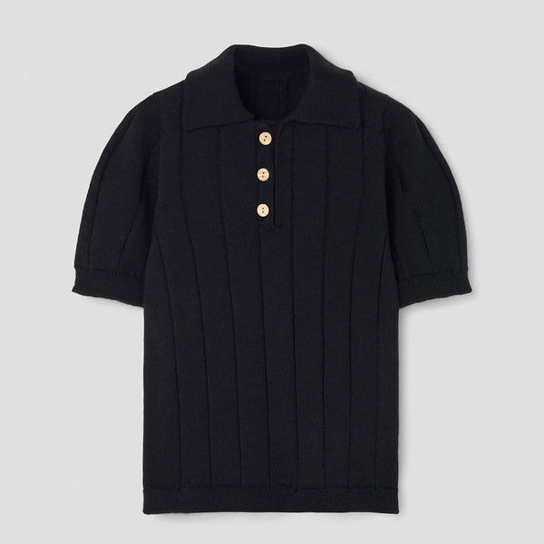 Popelin Black Polo Shirt