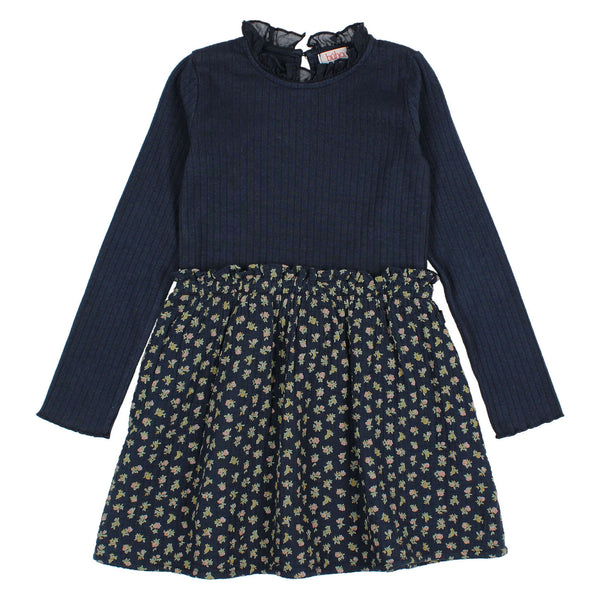 Buho Cottage Combi Dress Navy