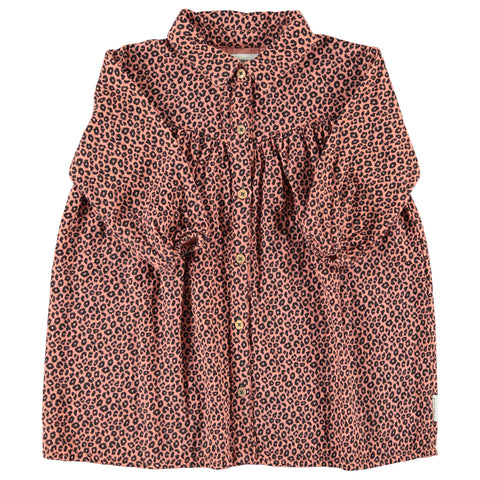 Piupiuchick Knee-Lenght Dress | Pink W/ Animal Print