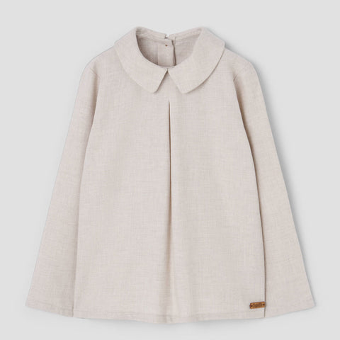 Popelin top sand with pleat || 19.2