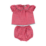 Bebe Organic Alisa Baby Set Raspberry Check