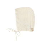 Tocoto Vintage Knitted Baby Bonnet Off White