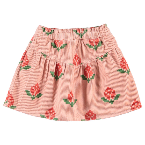 Piupiuchick Short Skirt | Pink W/ Big Flowers