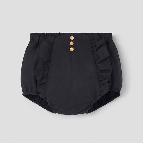 Popelin Black High Waist Flat Front Culotte