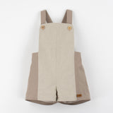 Popelin Sand Oxford Combination Dungarees