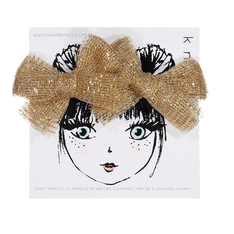 Knot Hairbands Tulle Bow Clip Set // Rose Gold
