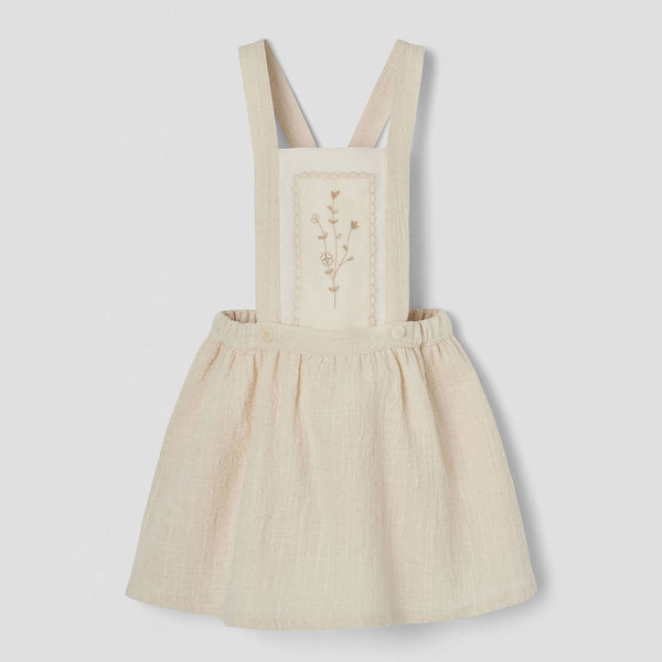 Popelin Off-White Short Skirt With Embroidered Bid ||23.1