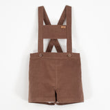 Popelin Ochre-Coloured Corduroy Short Romper Suit