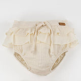 Popelin Off-White Culotte With Double Frill