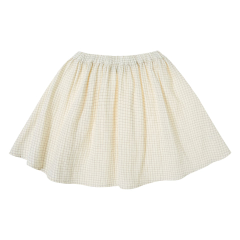 Tocoto Vintage Flared Skirt Mini Checks Ecru