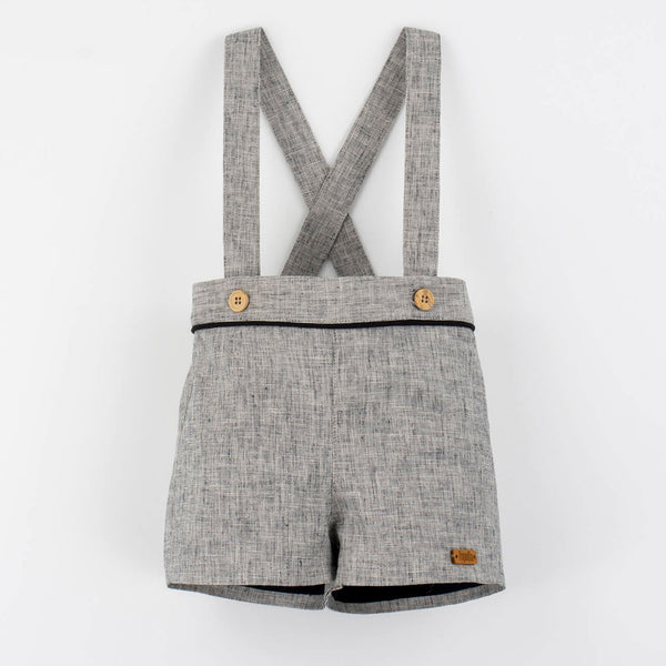 Popelin Black Fleck Shorts With Straps