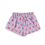 Piupiuchick Shorts | Purple & White Checkered W/ Cherries